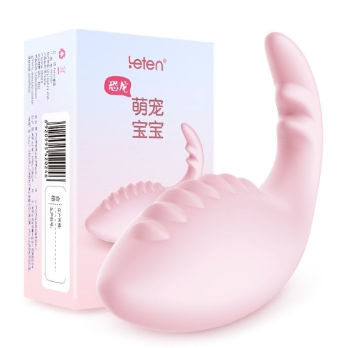 Віброяйце силіконове Leten Dinosaur Baby Pink з управлінням через смартфон - 3