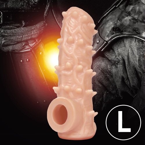 Насадка на член з отвором для мошонки тілесного кольору Kokos Nude Sleeve NS 006 розмір L - 3