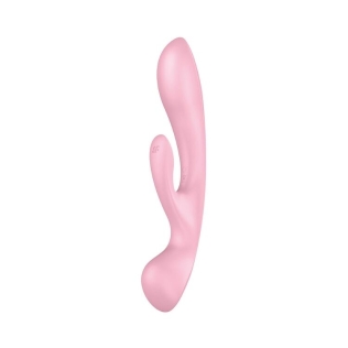Вібратор із відростком для клітора рожевого кольору Satisfyer Triple Oh 