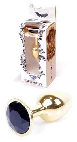Анальная пробка с кристаллом черного цвета BOSS of TOYS Jewellery plug - 1