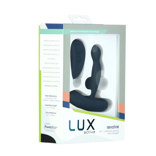 Вібромасажер простати чорного кольору з пультом ДК Lux Active Revolve - 8