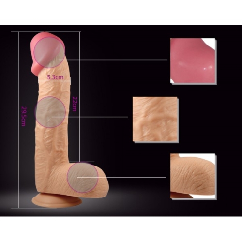 Фаллоимитатор 22/5,3 см большой реалистичный на присоске Lovetoy телесный - 3