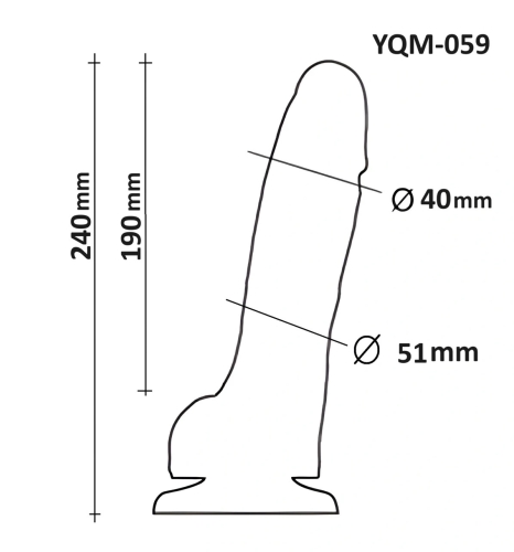 Фалоімітатор із присоскою силіконовий реалістичний OYO YQM-059 24 см - 4
