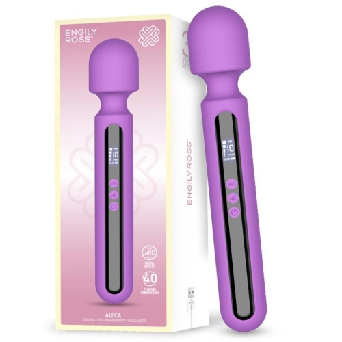 Вібромасажер-мікрофон фіолетовий Engily Ross Aura Wand Massager Digital Led Screen - 1