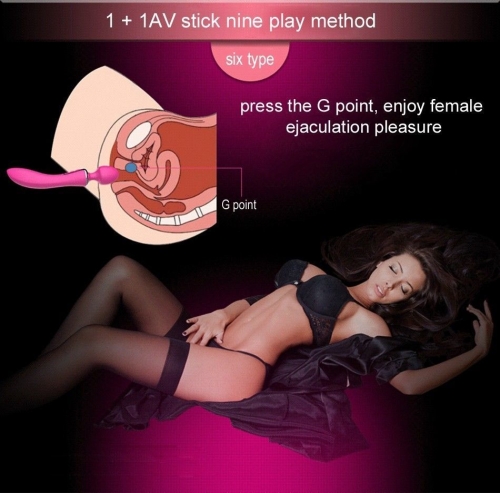Вібромасажер двосторонній для інтимних місць Leten AV 1 + 1 Pink - 10