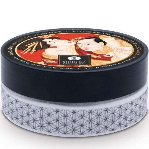 Вкусная пудра для оральных ласк со вкусом клубничного вино Shunga Body Powder 75 грамм - 3