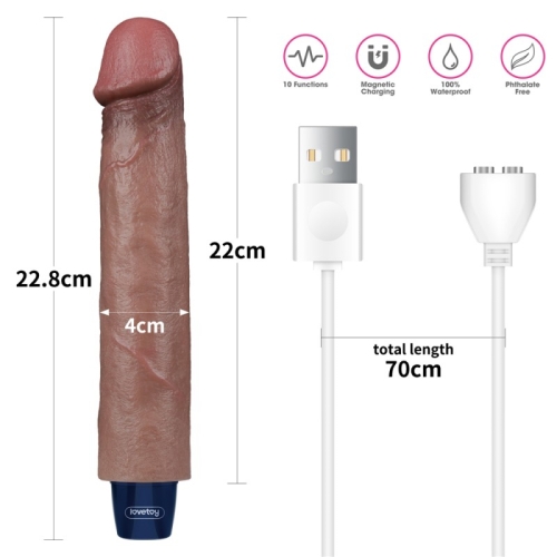 Вибратор вагинальный реалистик коричневый Lovetoy Real Softee Rechargeable Silicone Vibrating Dildo - 3