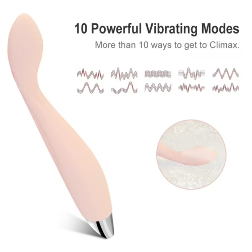 Вагінальний вібратор для точки G пудровий Blue massager Flamingo - 5