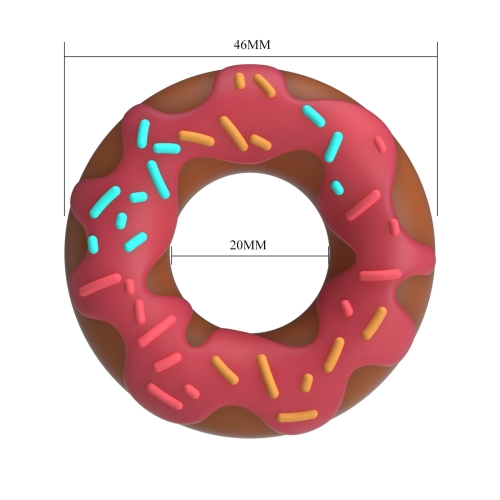 Ерекційне кільце на член малинове силіконове LYBAILE Crazy Bull Berry Super Donut - 6