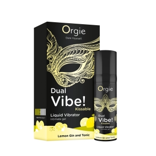 Жидкий вибратор со вкусом коктейля Джин тоник лимон Orgie DUAL VIBE 15 мл