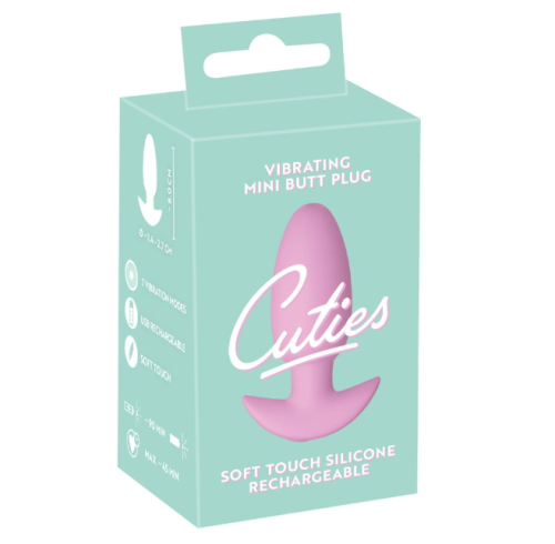 Анальна вібропробка рожева Soft Silicone Vibrating Mini Butt Plug - 1