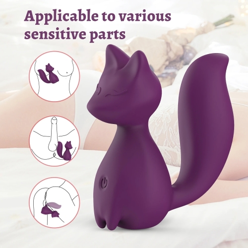 Міні-вібратор кліторальний у формі лисиці фіолетовий Every Night Toys Doris 10 режимів вібрації - 4