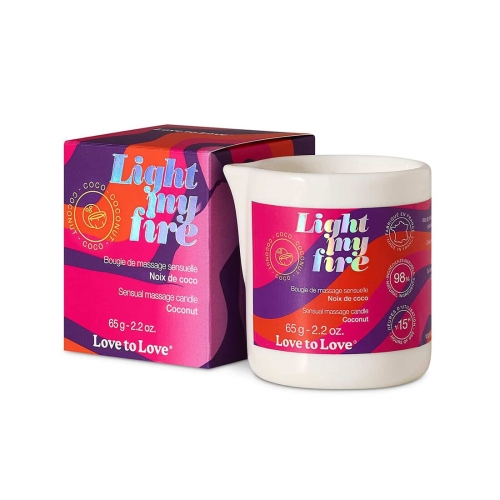 Массажная свеча с ароматом кокоса Love To Love Light my fire 65 мл - 1