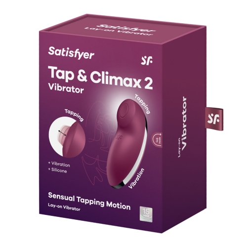 Вібратор Пульсатор для стимуляції клітора червоного кольору Satisfyer Tap &amp;amp; Climax 2 - 7
