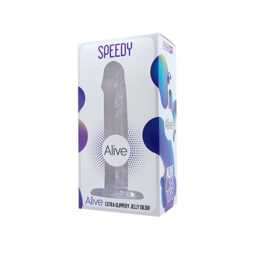 Прозрачный фаллоимитатор реалистичный и насадка для страпона Alive Jelly Dildo Speedy ТПЕ длина 17,8 см - 2