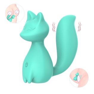 Мини-вибратор клиторальный в форме лисы бирюзовый Every Night Toys Doris 10 режимов вибрации
