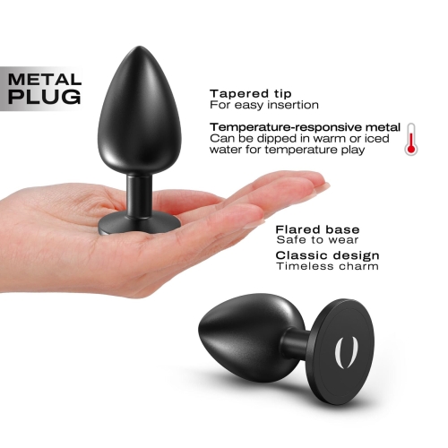 Анальна пробка металева чорного кольору Dorcel ONIX PLUG розмір L - 3
