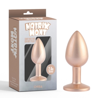 Анальна пробка із кристалом кольору рожевого золота Chisa Candy Gem Butt Plug розмір Small