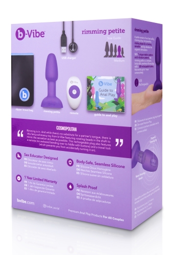 Анальная пробка с римминг эффектом и пультом B-VIBE для эротических игр фиолетовая - 11