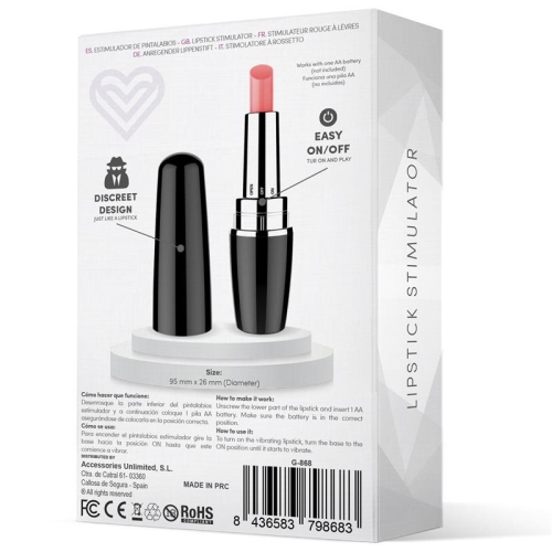 Міні вібратор для клітора у формі помади чорний Latetobed ​​Viblips Lipstick Stimulator Black - 3