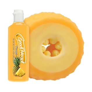 Набор для минета мастурбатор и оральный лубрикант со вкусом ананаса Doc Johnson GoodHead Pineapple Blowjob Set