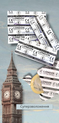 Презерватив латексный ультратонкий прозрачный LONDON 1шт - 1