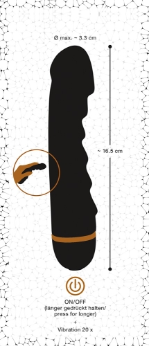 Оксамитовий вібратор силіконовий чорного кольору You2Toys Bendy Ripple Vibrator - 7