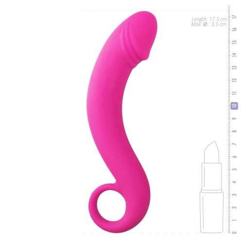 Масажер простати реалістичний вигнутої форми рожевого кольору EasyToys Curved Dong - 4