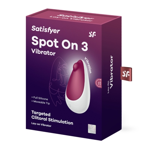 Вібратор для стимуляції клітора бордового кольору Satisfyer Spot On 3 Berry - 5