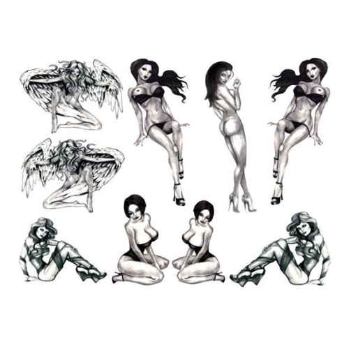 Тимчасове тату Tattoo Set-Naughty Pin-Up - 4
