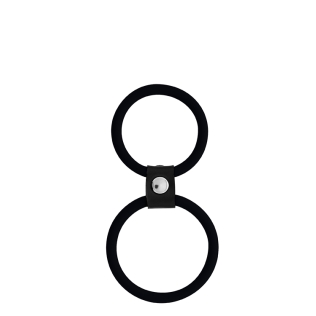 Эрекционное кольцо для пениса и мошонки черное MENZSTUFF DUAL RINGS