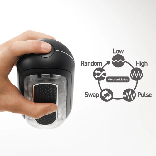 Мастурбатор с вибрацией черного цвета Tenga Flip Zero Gravity Electronic Vibration - 7