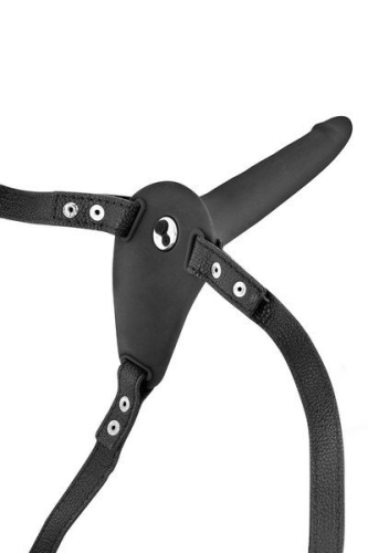 Страпон з вібрацією чорного кольору Fetish Tentation Vibrating Strap-On with Dildo - 2