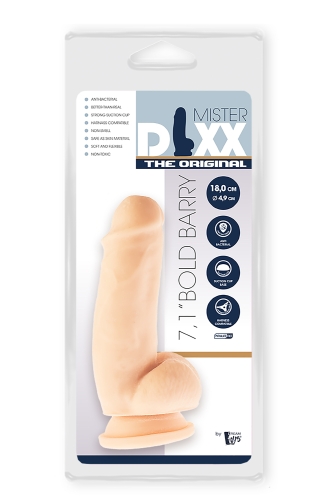 Гибкий фаллоимитатор реалистичный на присоске бежевый DREAM TOYS MR. DIXX BOLD BARRY 7.1INCH DILDO - 2