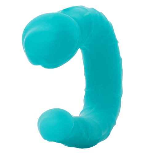 Двосторонній фалоімітатор реалістичний бірюзового кольору California Exotic Novelties - 4