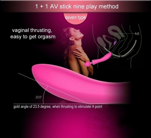 Вібромасажер двосторонній для інтимних місць Leten AV 1 + 1 Pink - 11