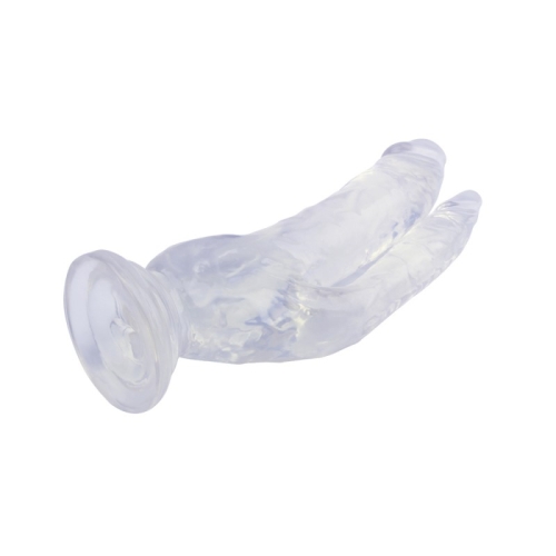 Фаллоимитатор двойной на присоске прозрачного цвета Chisa Dildo - 3
