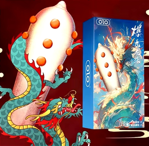 Презервативи 1 штука із шипом та 1 штука ультратонкий OLO Nine Dragon - 1