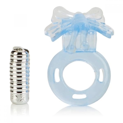 Эрекционное виброкольцо голубого цвета California еxotic novelties Basic essentials vibrating but - 1