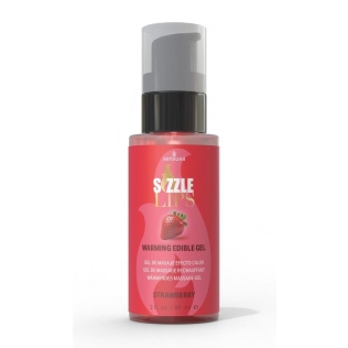 Зігріваючий масажний гель їстівний зі смаком полуниці Sensuva Sizzle Lips 59 мл