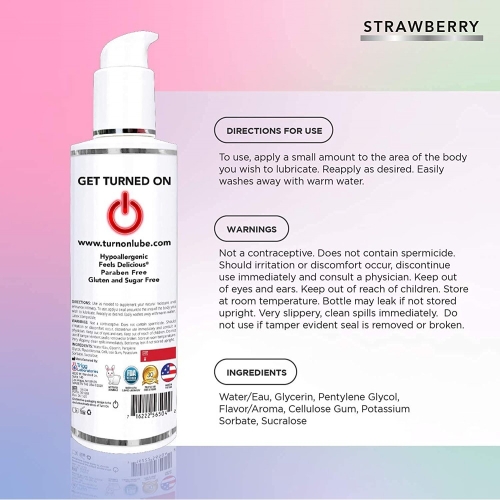 Оральний лубрикант на водній основі зі смаком полуниці Wet Yummy Strawberry Lube 178 мл - 8