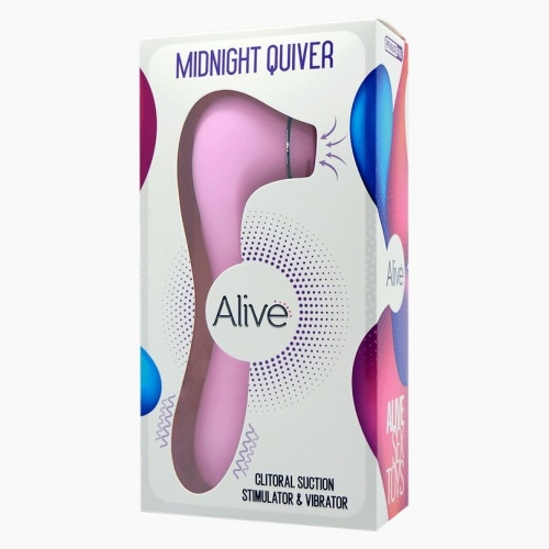 Вібратор вакуумний кліторальний стимулятор рожевий Alive Midnight Quiver секс-іграшка - 2