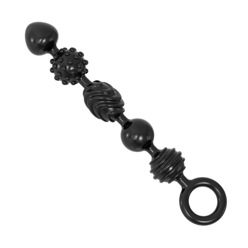 Анальні намисто кулястої форми чорні Meleon Fun Play Anal Beads - 6