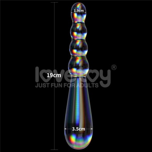Стеклянный фаллоимитатор шарообразный разноцветный Lovetoy Twilight Gleam - 2