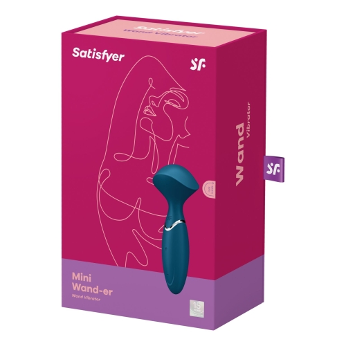Вібромасажер Ванд для стимуляції ерогенних зон синього кольору Satisfyer - 7