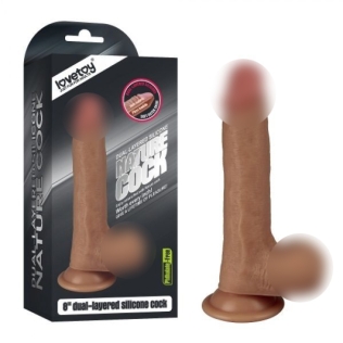 Фалос силіконовий на присоску кавовий Lovetoy