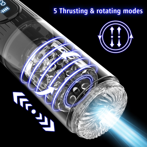 Автоматический мастурбатор Пульсатор для мужчин черный Erospace Men’s Play Automatic Thrusting Masturbator модель B2 - 6