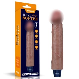 Вибратор вагинальный реалистик коричневый Lovetoy Real Softee Rechargeable Silicone Vibrating Dildo