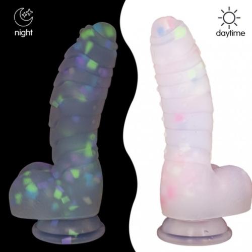 Фалоімітатор, що світиться на присосці Jelly Mech - 2