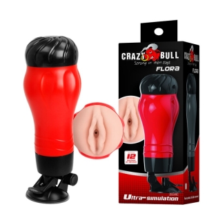Вагина-мастурбатор на присоске с вибрацией FLORA BM-00900T47Z